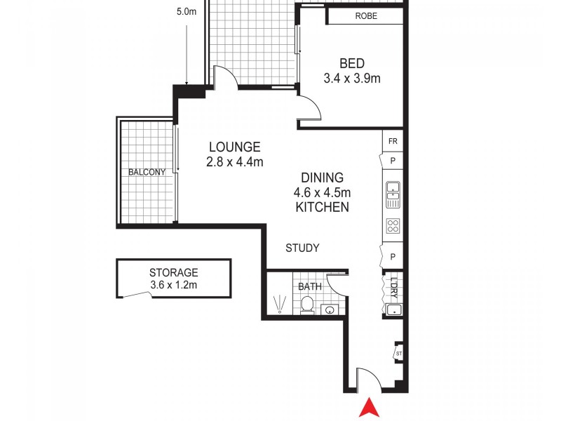 A105/20 Levey Street, Wolli Creek NSW 2205 Floorplan