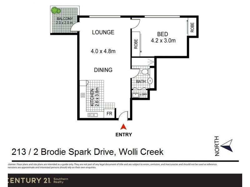 213/2 Brodie Spark Drive, Wolli Creek NSW 2205 Floorplan