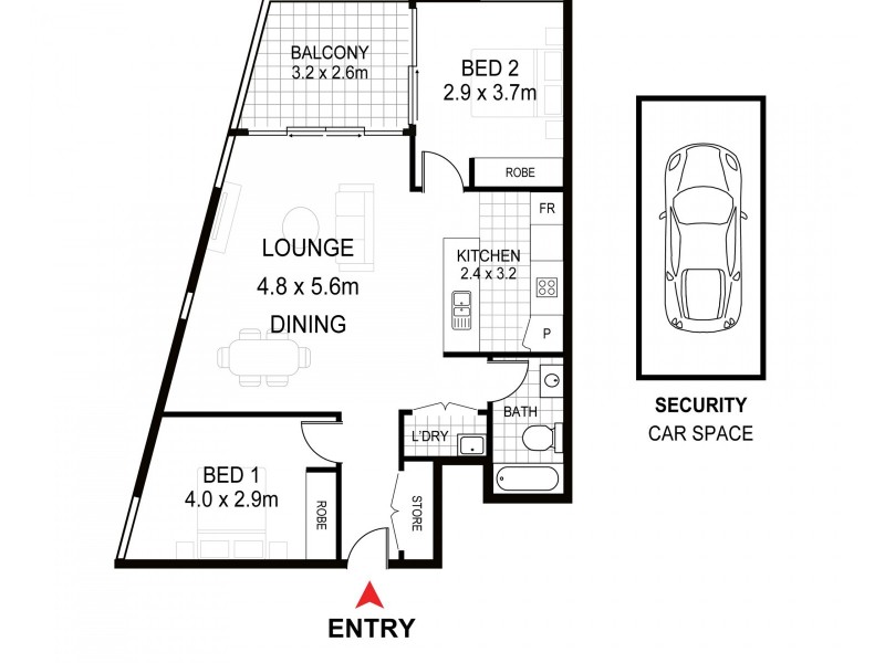 1308/1 Brodie Spark Drive, Wolli Creek NSW 2205 Floorplan