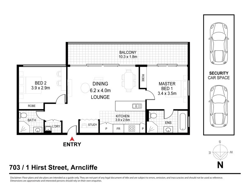 703/1 Hirst Street, Wolli Creek NSW 2205 Floorplan