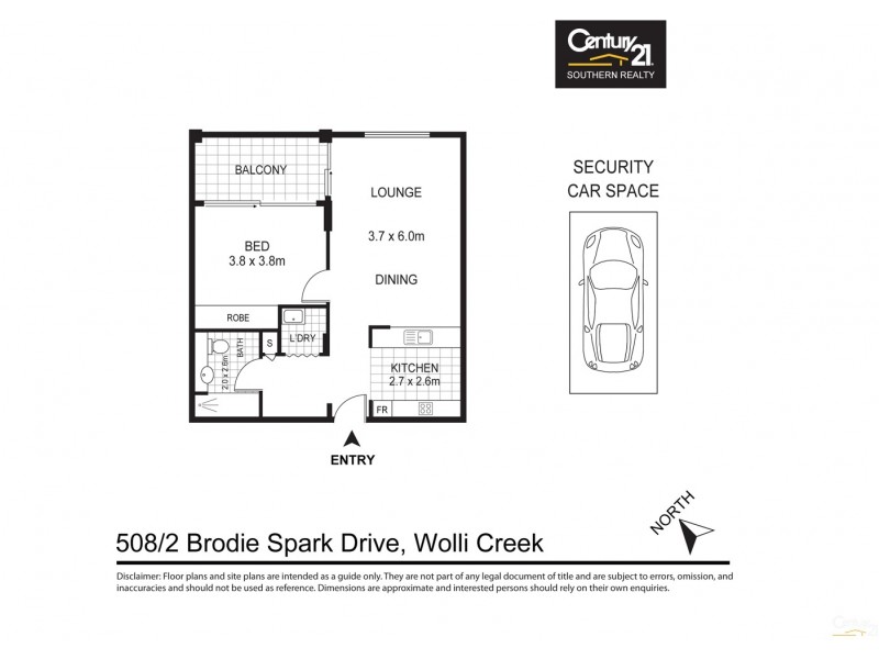 508/2 Brodie Spark Drive, Wolli Creek NSW 2205 Floorplan