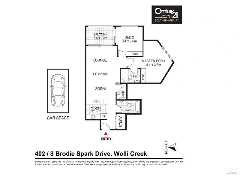 402/8 Brodie Spark Drive, Wolli Creek NSW 2205 Floorplan