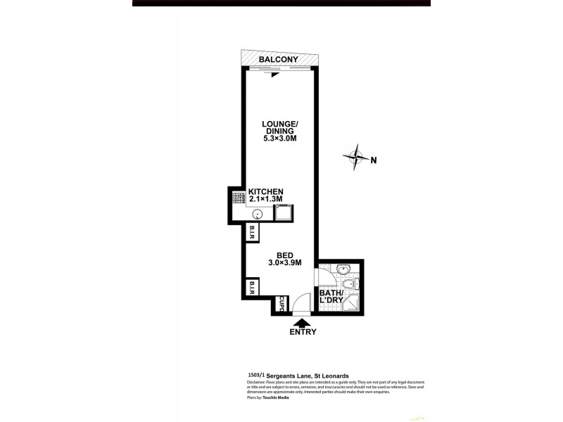 1503/1 Sergeants Lane, St Leonards NSW 2065 Floorplan