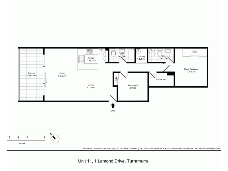 11/1 Lamond Drive, Turramurra NSW 2074 Floorplan