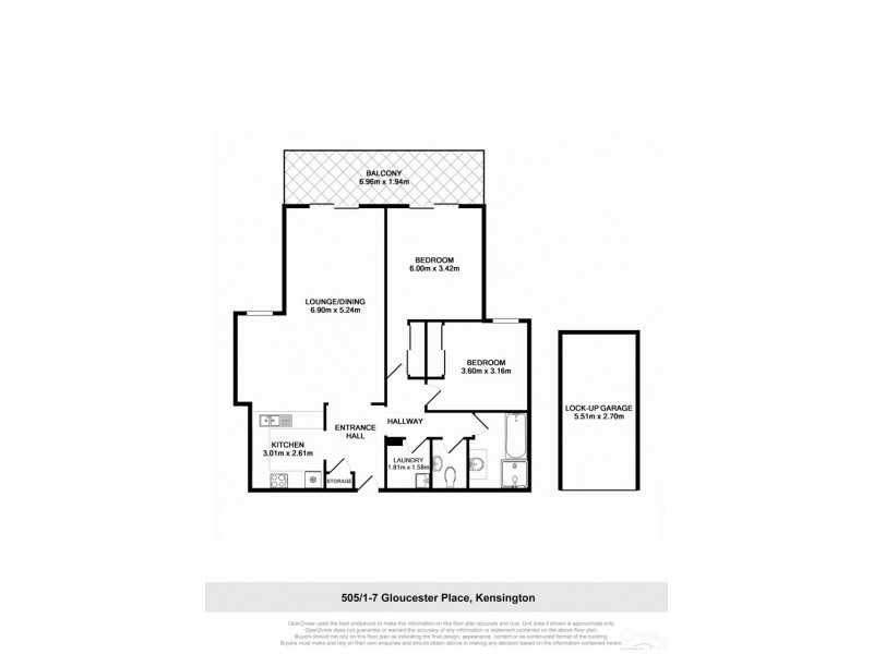 505/1-7 Gloucester Place, Kensington NSW 2033 Floorplan