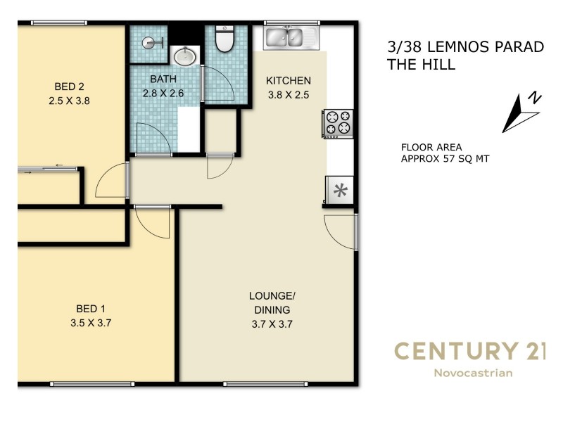 3/38 Lemnos Parade, The Hill NSW 2300 Floorplan