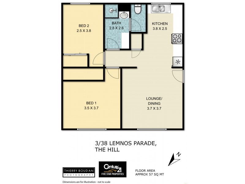 3/38  Lemnos Parade, The Hill NSW 2300 Floorplan