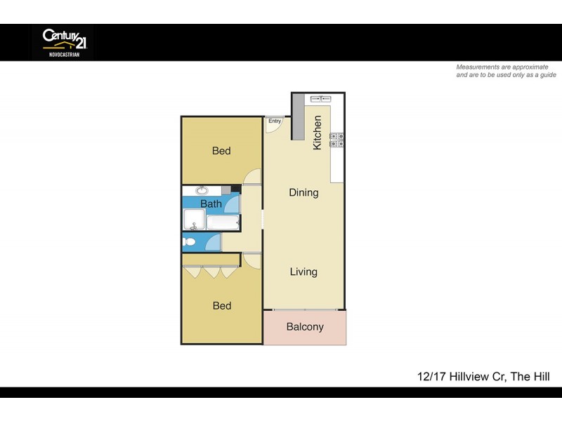 12/17 Hillview Crescent, The Hill NSW 2300 Floorplan