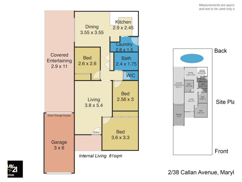 2/38 Callan Avenue, Maryland NSW 2287 Floorplan