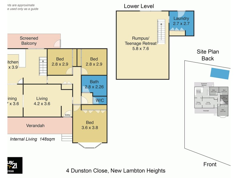 4 Dunston Close, New Lambton Heights NSW 2305 Floorplan