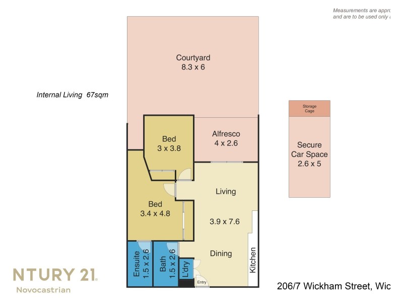 206/7 Wickham Street, Wickham NSW 2293 Floorplan