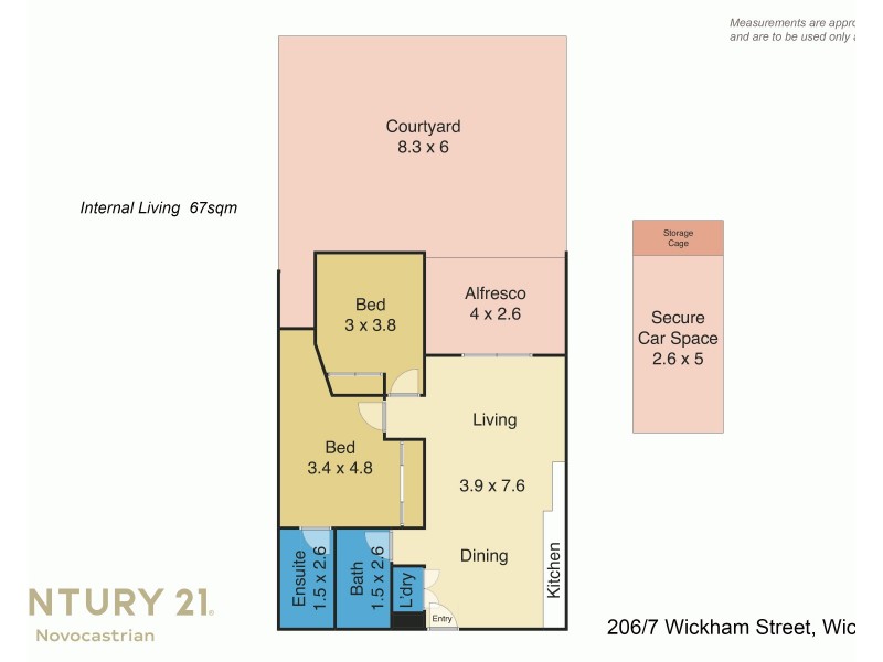 206/7  Wickham Street, Wickham NSW 2293 Floorplan