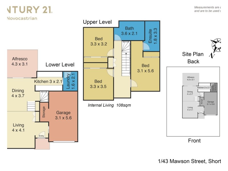 1/43 Mawson Street, Shortland NSW 2307 Floorplan
