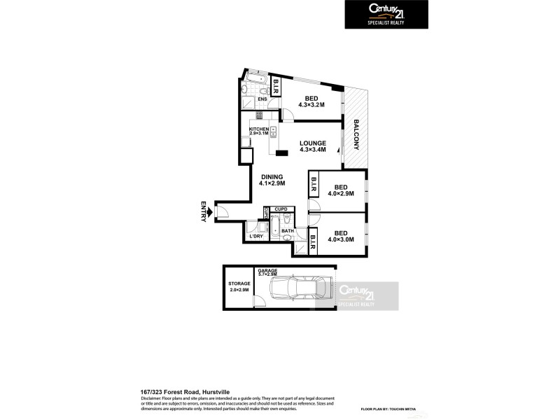 167/323 Forest Road, Hurstville NSW 2220 Floorplan