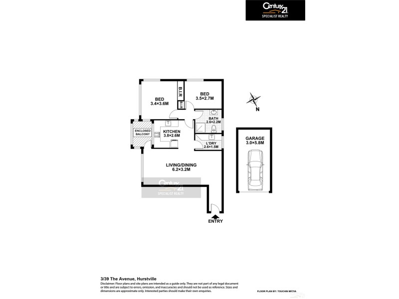 3/39 The Avenue, Hurstville NSW 2220 Floorplan