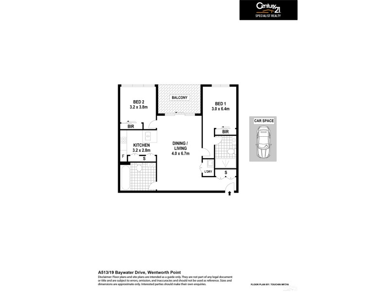 A513/19 Baywater Drive, Wentworth Point NSW 2127 Floorplan
