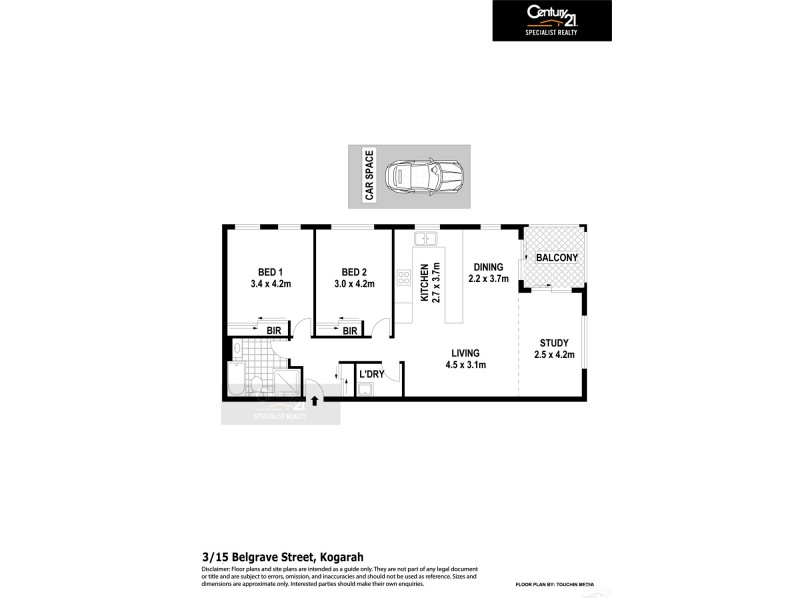 3/15 Belgrave Street, Kogarah NSW 2217 Floorplan