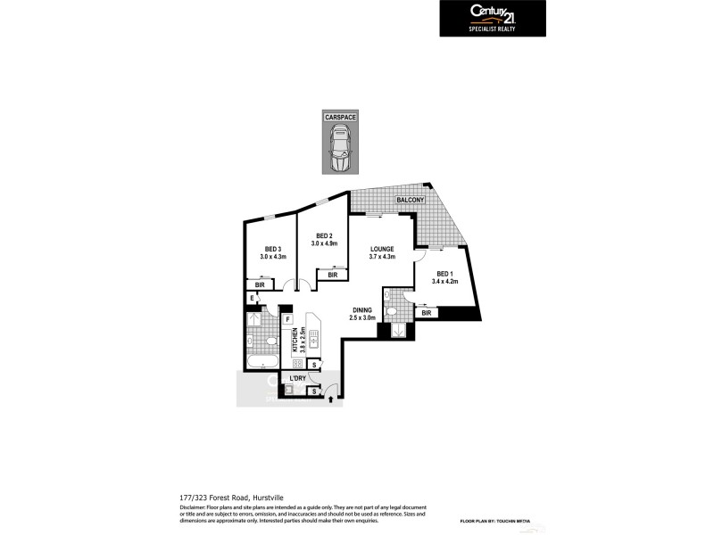 177/323 Forest Road, Hurstville NSW 2220 Floorplan