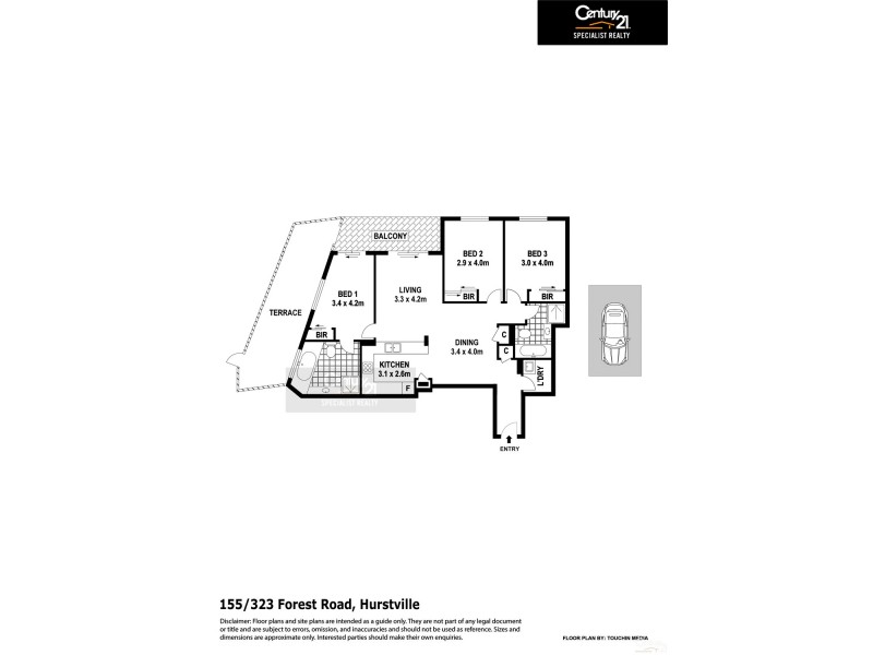 155/323 Forest Road, Hurstville NSW 2220 Floorplan