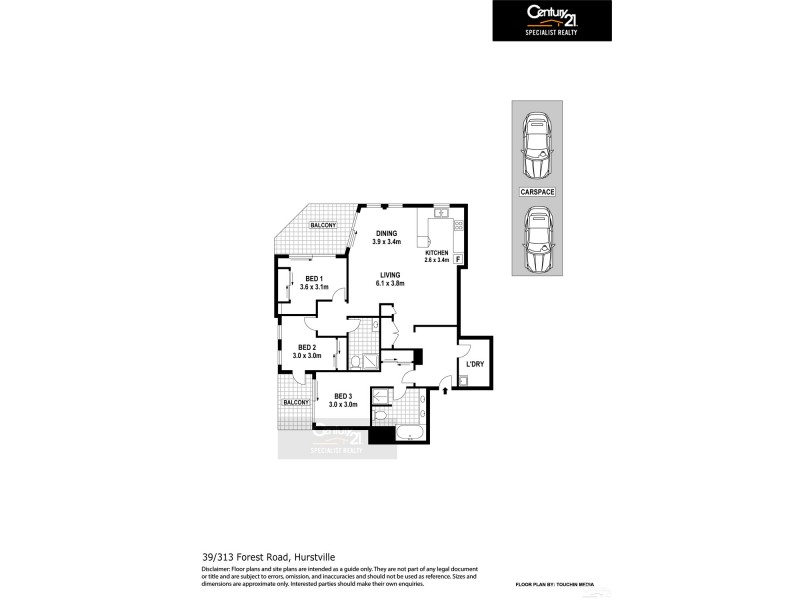 39/313 Forest Road, Hurstville NSW 2220 Floorplan