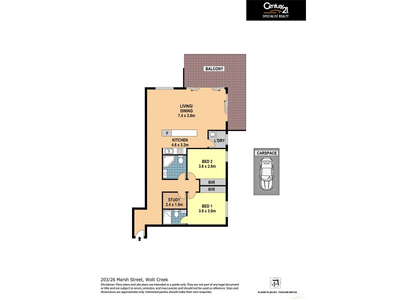 203/26-32 Marsh Street, Wolli Creek NSW 2205 Floorplan