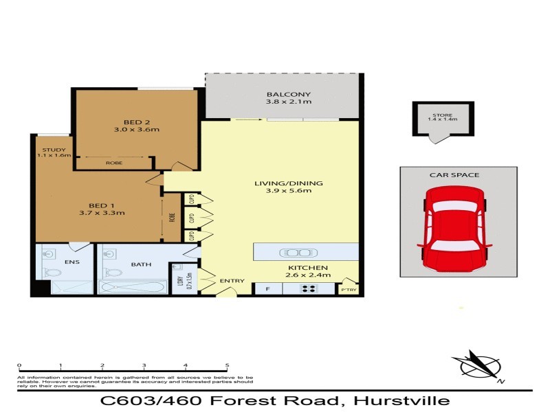 C603 / 460 Forest Road ( enter from Pearl Street ), Hurstville NSW 2220 Floorplan