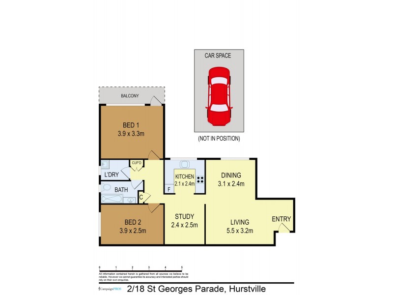 2/18 St Georges Pde, Hurstville NSW 2220 Floorplan