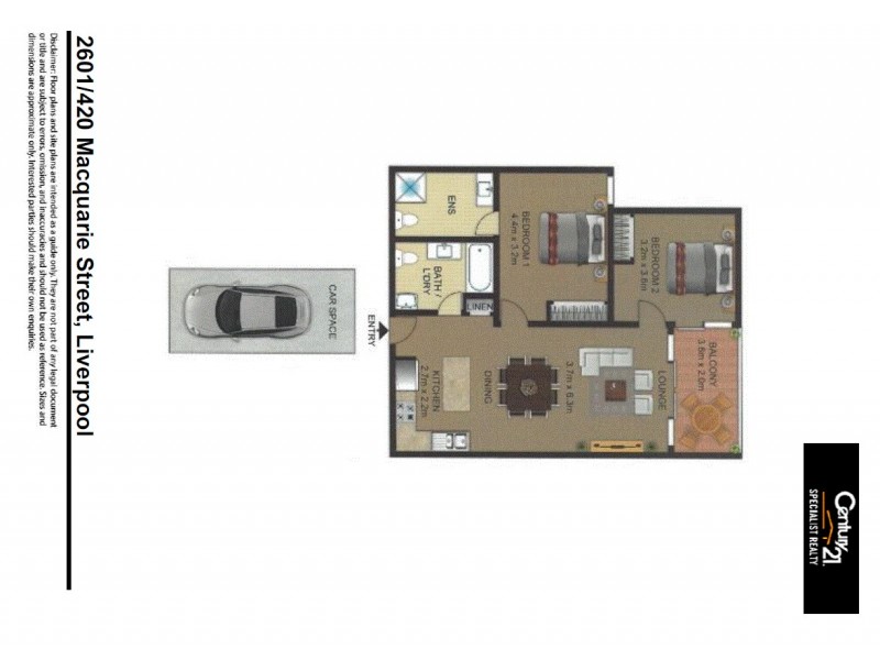 2601/420 Macquarie Street, Liverpool NSW 2170 Floorplan