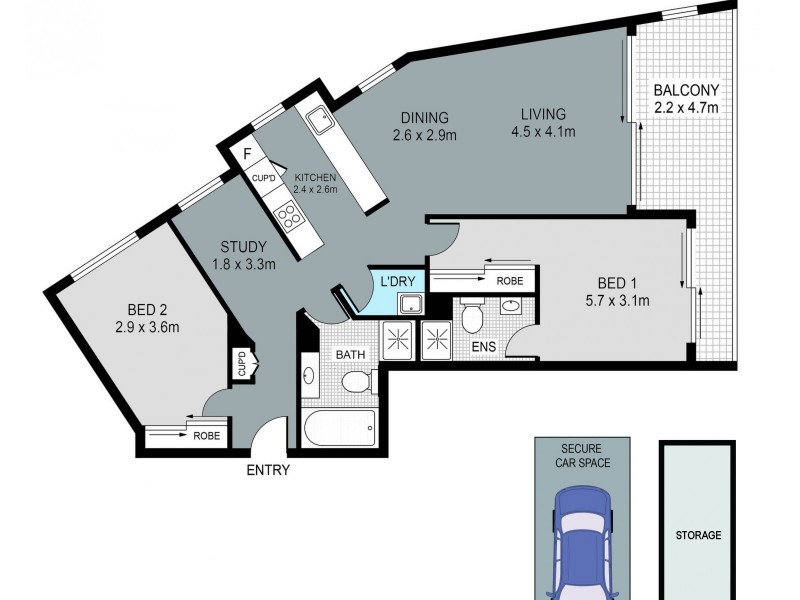 A501/1 Jack Brabham Drive, Hurstville NSW 2220 Floorplan