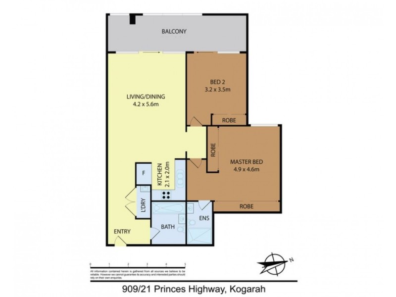 909/21-35 Princes Highway, Kogarah NSW 2217 Floorplan