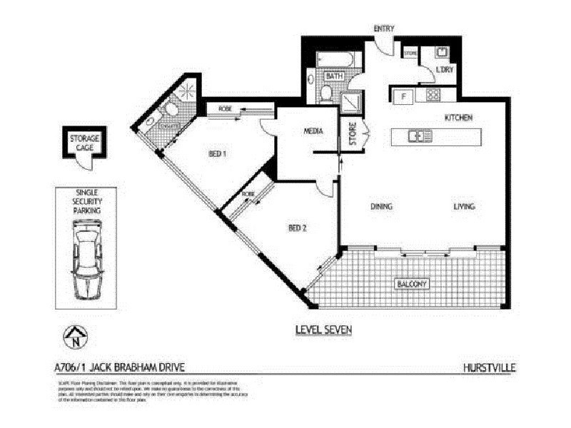 A706/1 Jack Brabham Drive, Hurstville NSW 2220 Floorplan
