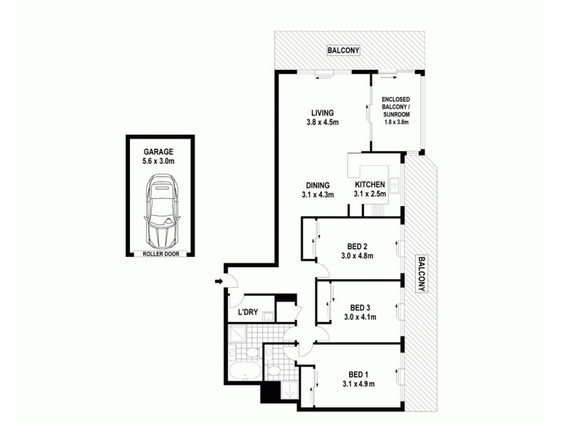 106/1-3 Woodville Street, Hurstville NSW 2220 Floorplan