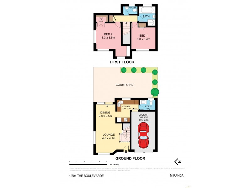 1/204 The Boulevarde, Miranda NSW 2228 Floorplan