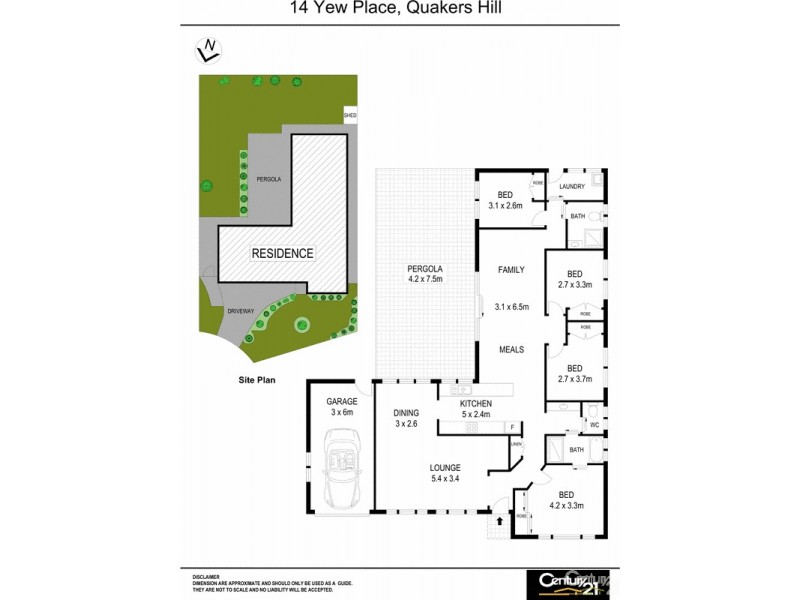 14 Yew Place, Quakers Hill NSW 2763 Floorplan