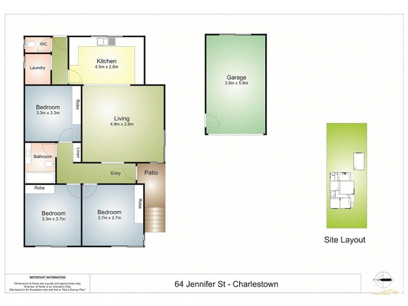 64 Jennifer Street, Charlestown NSW 2290 Floorplan