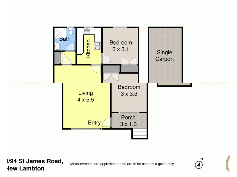 3/94 St James Road, New Lambton NSW 2305 Floorplan