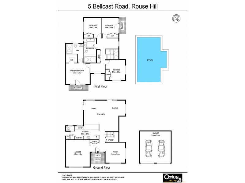 5 Bellcast Rd, Rouse Hill NSW 2155 Floorplan