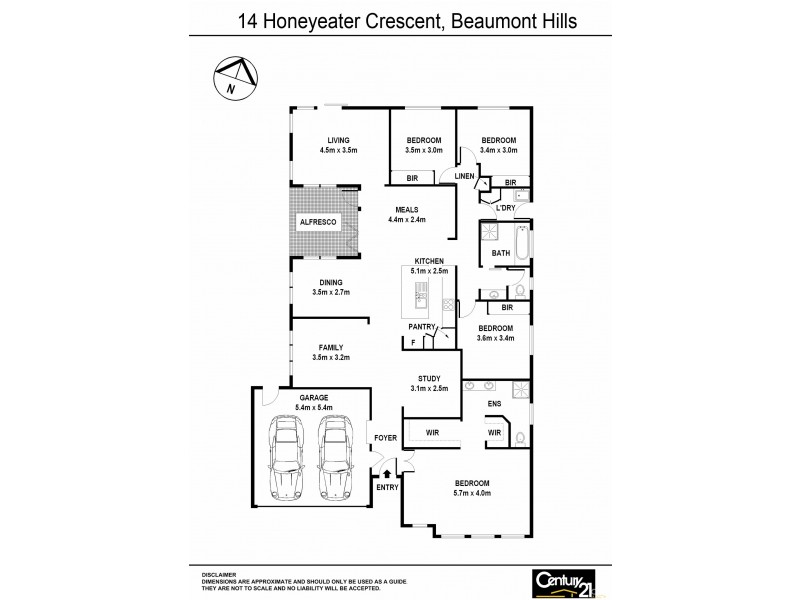 14 Honeyeater Cres, Beaumont Hills NSW 2155 Floorplan