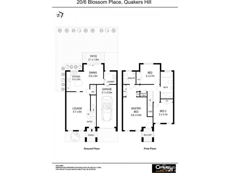 20/6 Blossom Place, Quakers Hill NSW 2763 Floorplan