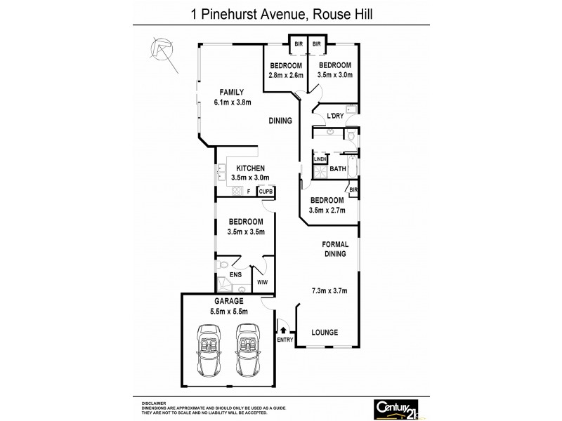 1 Pinehurst Ave, Rouse Hill NSW 2155 Floorplan