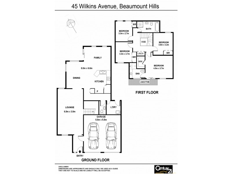 45 Wilkins Ave, Beaumont Hills NSW 2155 Floorplan