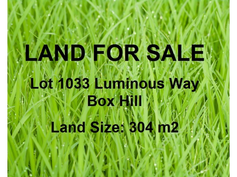 Lot 1033 Luminous Way (off 186 Old Pitt Town Rd), Box Hill NSW 2765