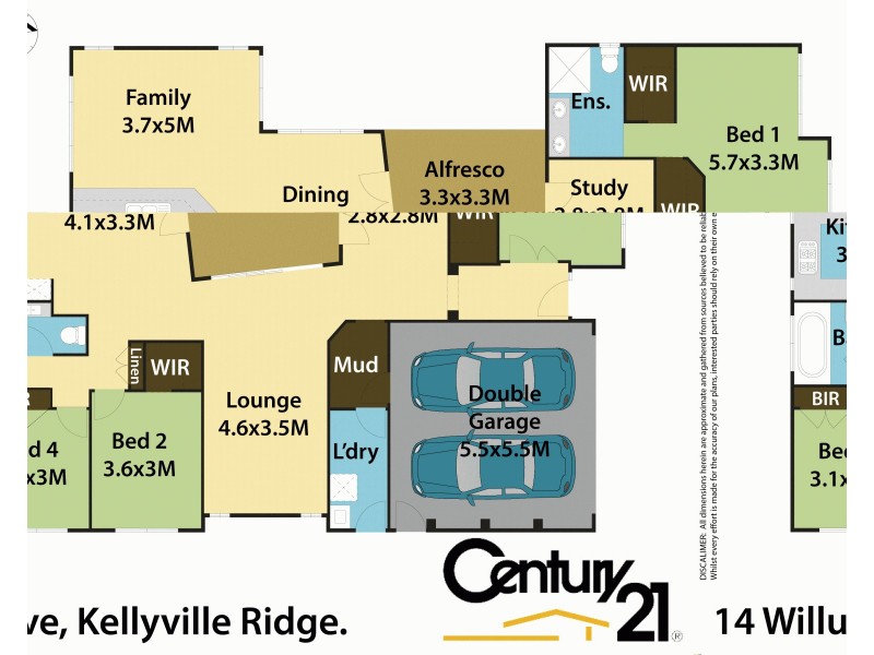 14 Willunga Ave, Kellyville Ridge NSW 2155 Floorplan