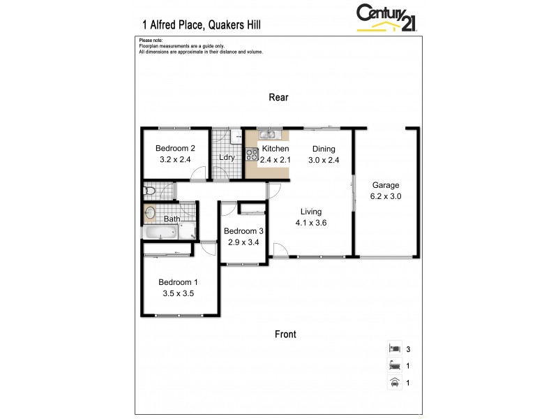 1 Alfred Place, Quakers Hill NSW 2763 Floorplan