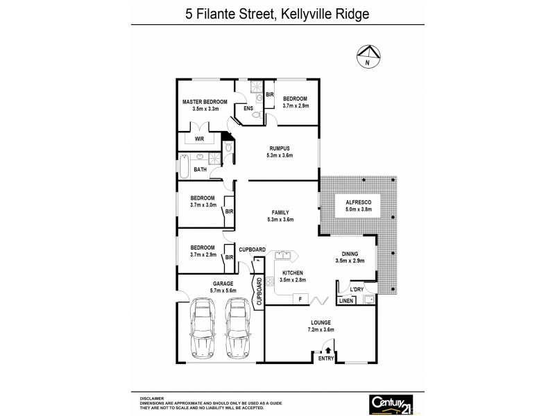 5 Filante Street, Kellyville Ridge NSW 2155 Floorplan