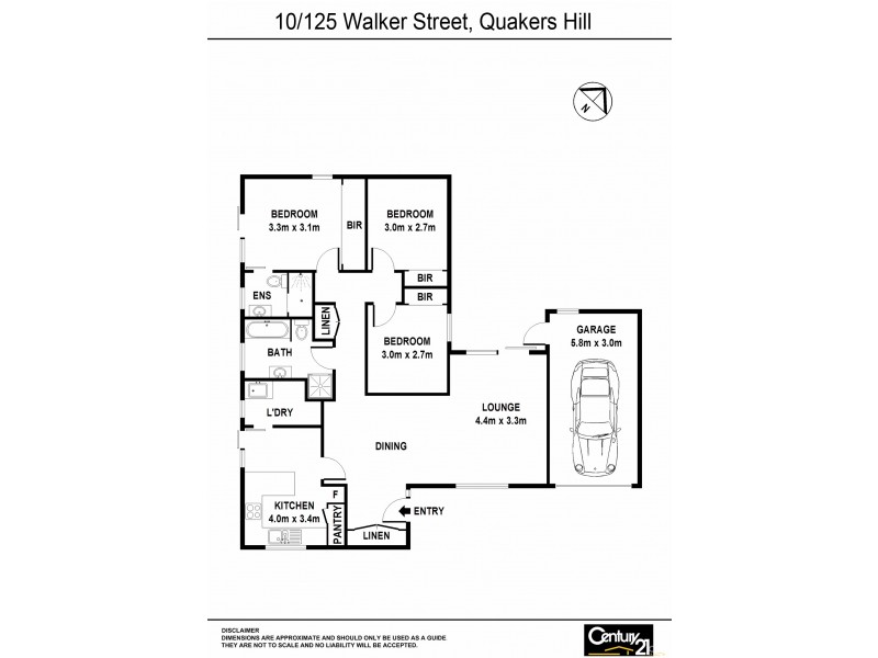 10/125 Walker Street, Quakers Hill NSW 2763 Floorplan
