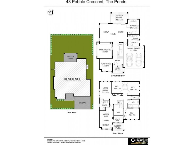 43 Pebble Crescent, The Ponds NSW 2769 Floorplan
