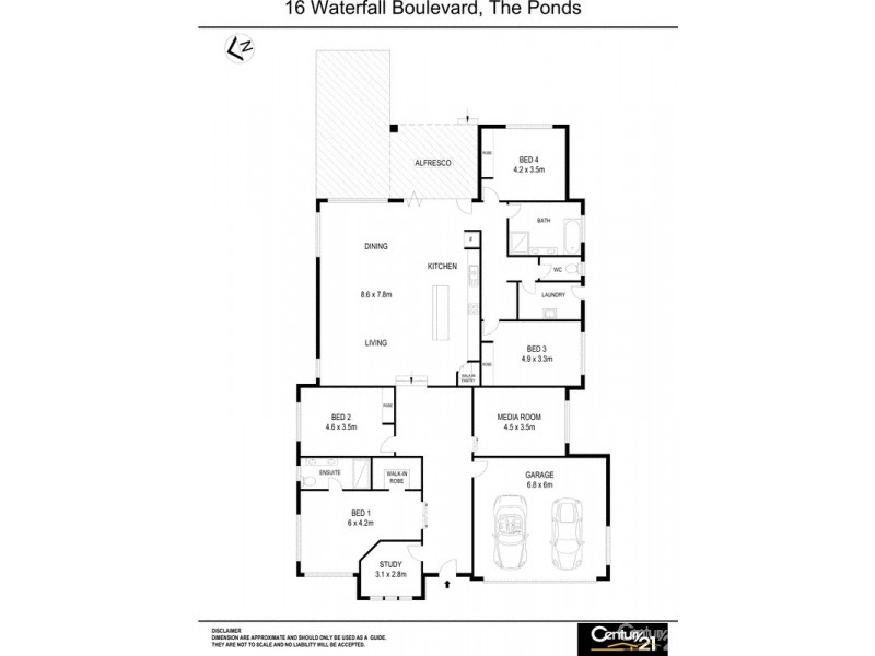 16 Waterfall Boulevard, The Ponds NSW 2769 Floorplan