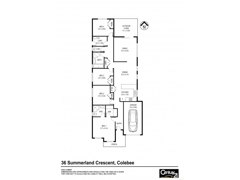 36 Summerland Crescent, Colebee NSW 2761 Floorplan