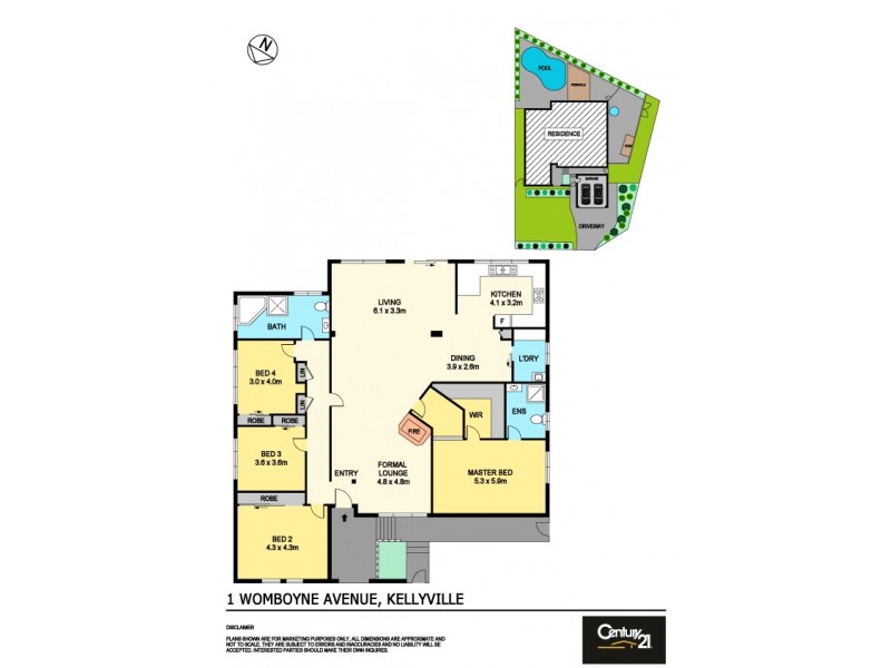1 Womboyne Avenue, Kellyville NSW 2155 Floorplan